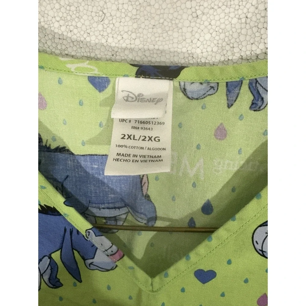 Disney Winnie The Pooh EEYORE Medical Scrub Top Women's‎ Size 2X
